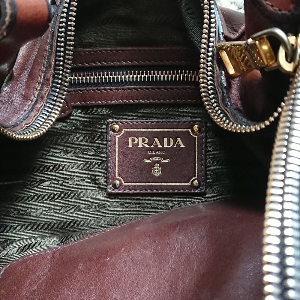PRADA coffee brown calfskin Hobo Bag - Picture 7 of 14